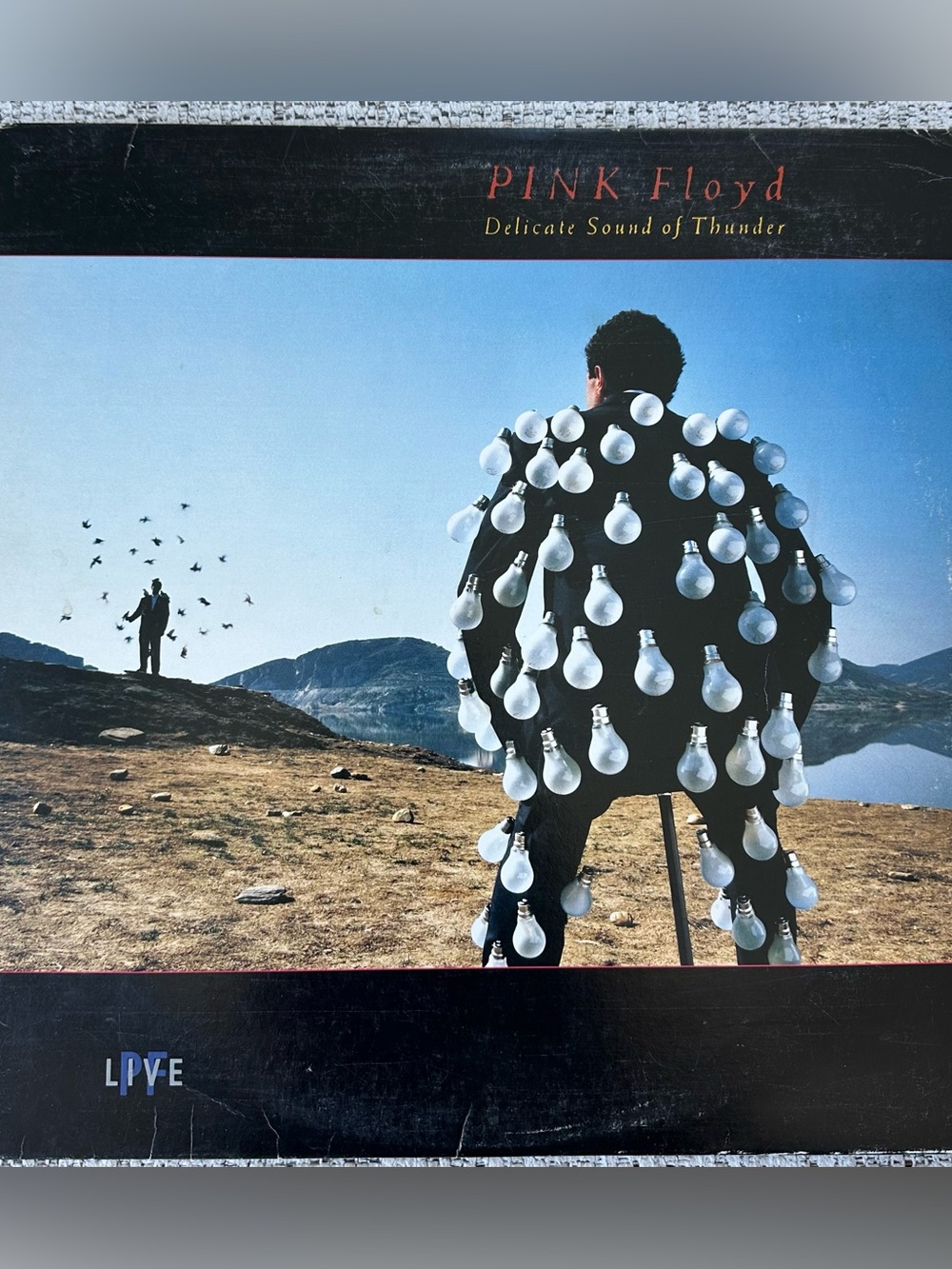 Pink Floyd Blue Sky Album Art Poster with Black Silhouette